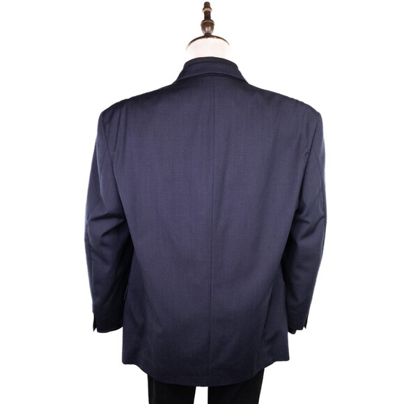 Paul Dione Wool Sport Coat Blazer Jacket 44r Solid Blue two Button Vent-Less - Picture 9 of 14